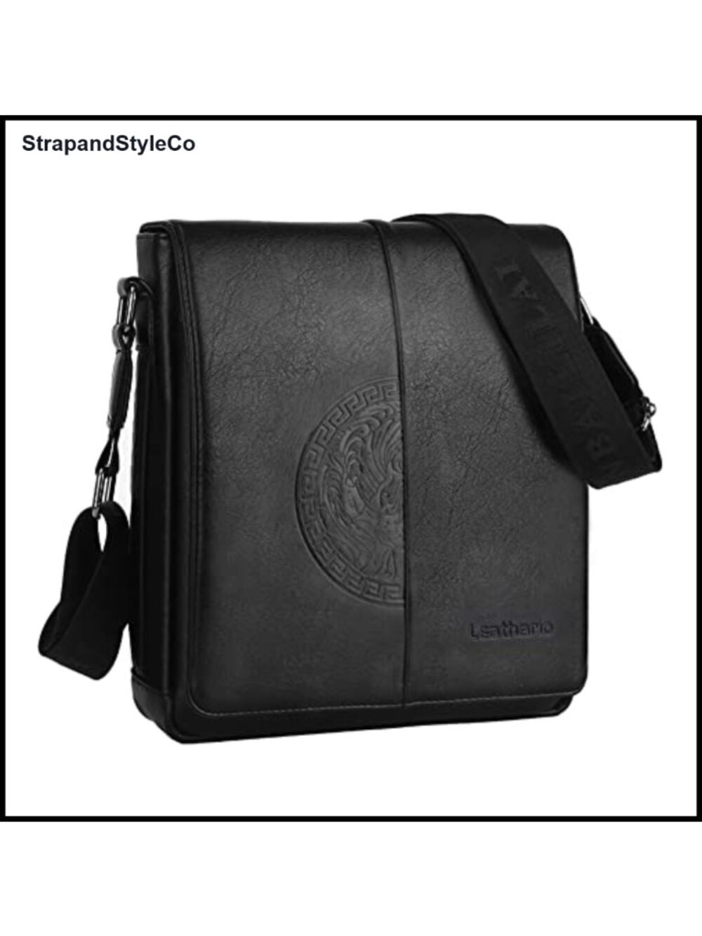Vegan Leather Crossbody Bag Adjustable Strap Satchel Travel Work